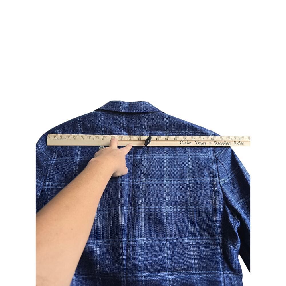 Peter Millar Collection Wool Silk Linen Sport Coat Blazer 40R Unlined Windowpane - Picture 12 of 14